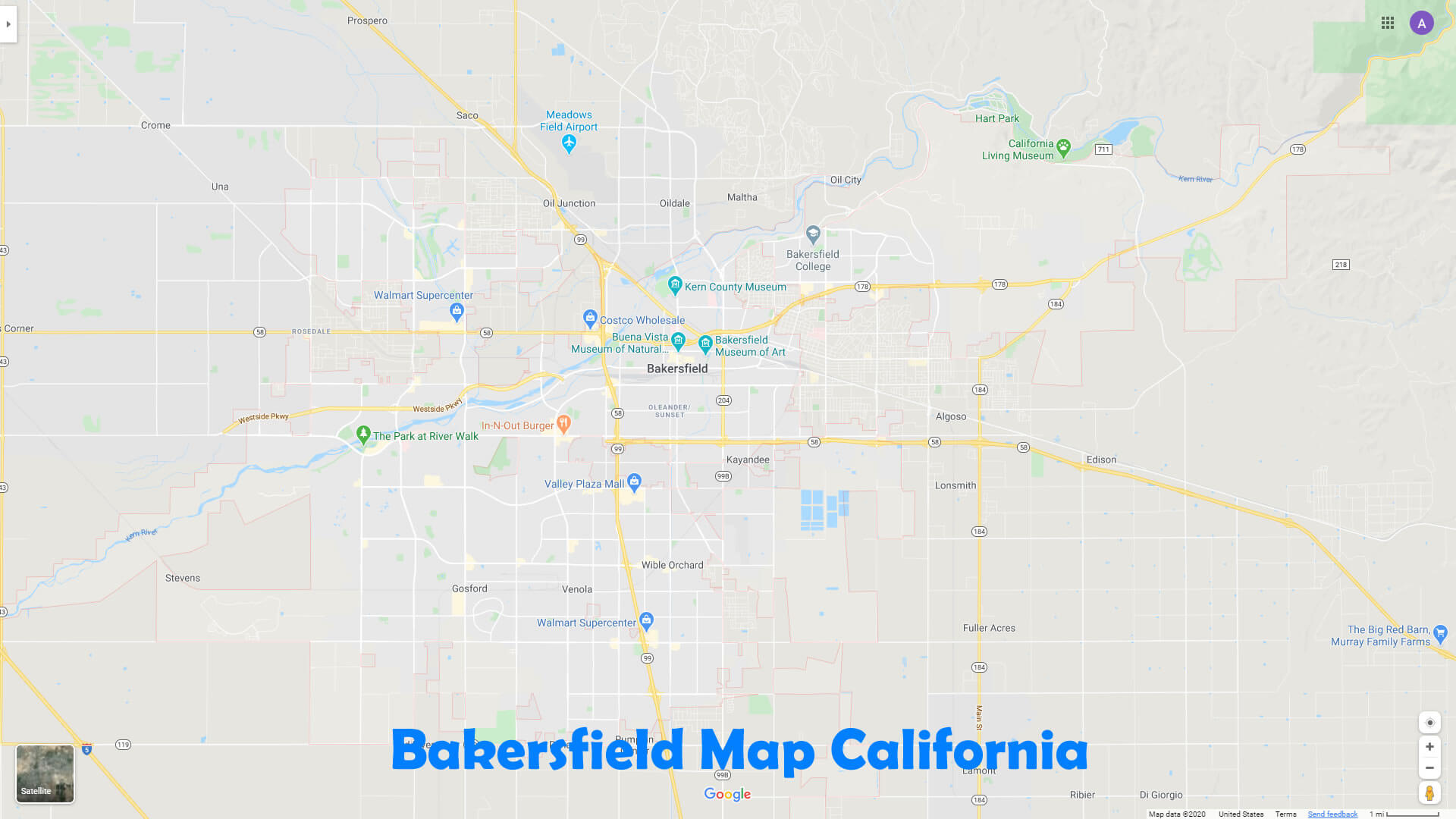 Bakersfield Map California 